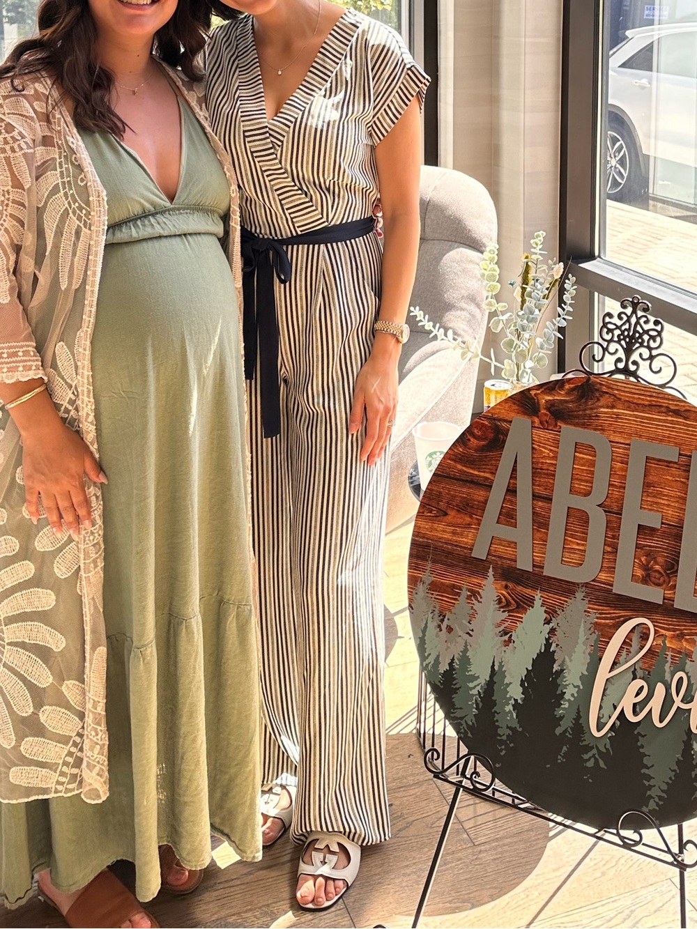 Monteau Navy and Beige Striped Jumpsuit - Picture 3 of 5